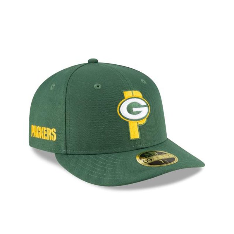 NFL Green Bay Packers Logo Mix Low Profile 59Fifty Fitted (RIC3685) - Green New Era Caps